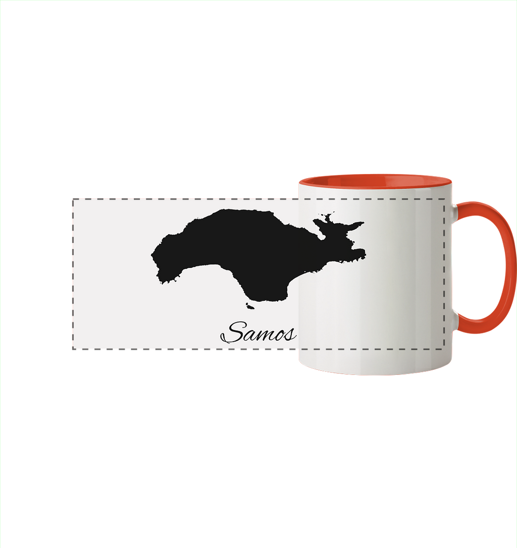Samos Silhouette Griechenland - Panorama Tasse zweifarbig