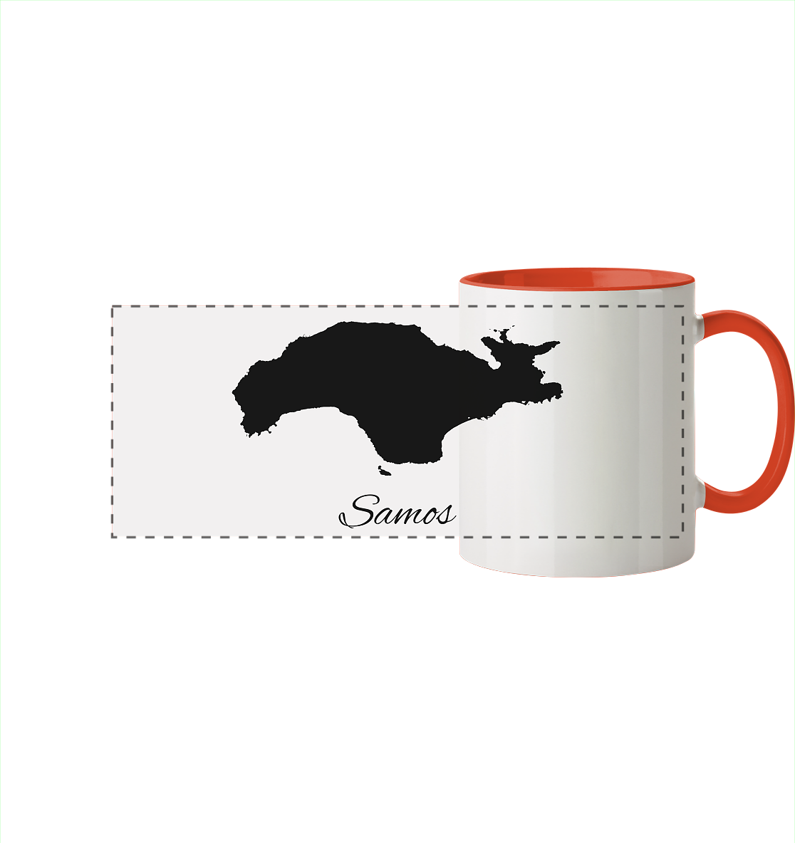 Samos Silhouette Griechenland - Panorama Tasse zweifarbig