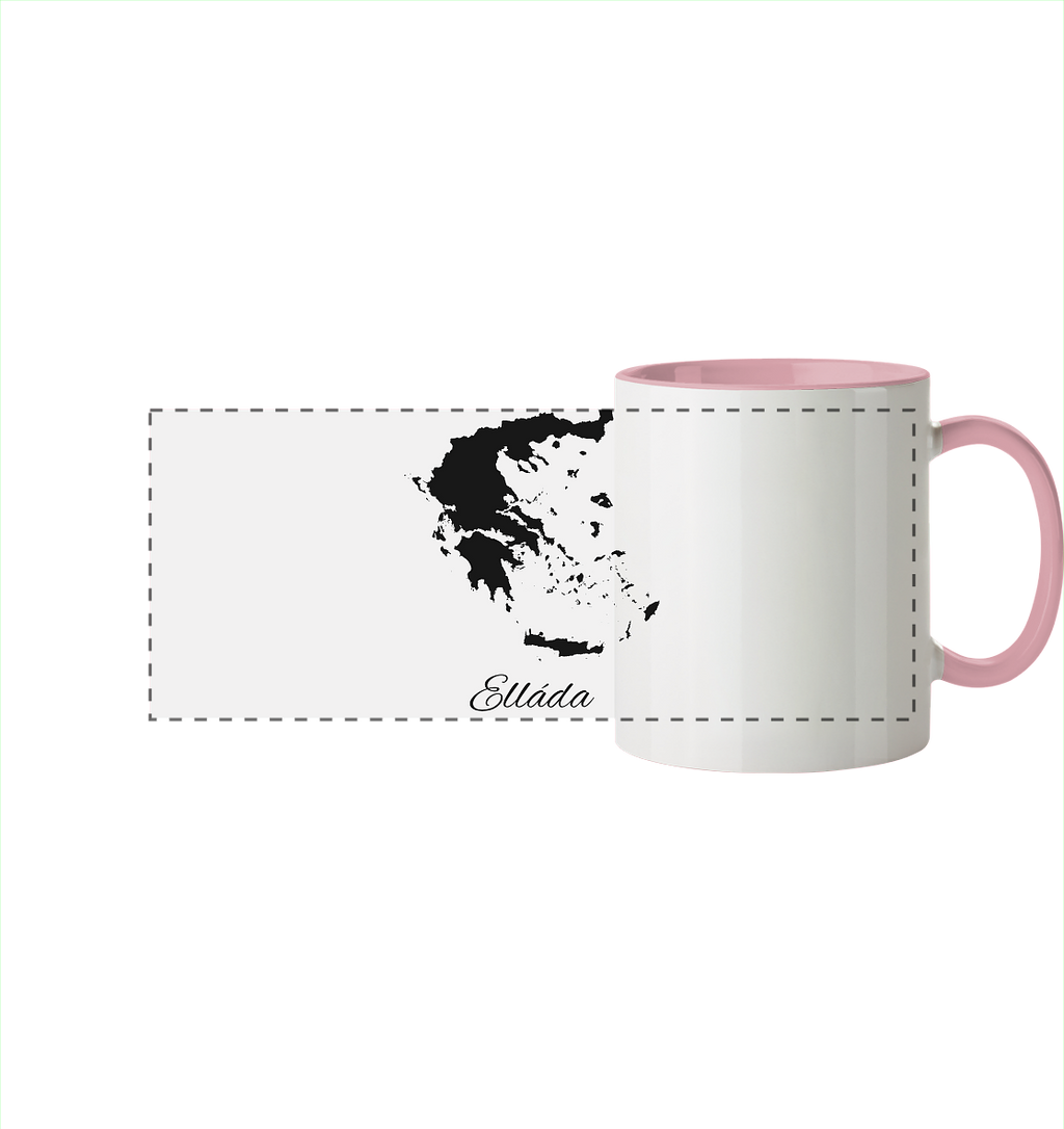Ellada Silhouette Griechenland - Panorama Tasse zweifarbig