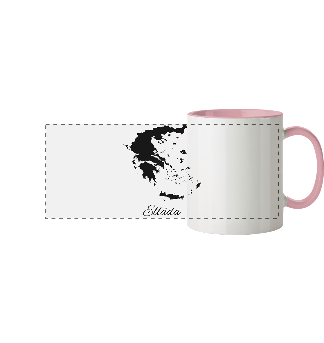 Ellada Silhouette Griechenland - Panorama Tasse zweifarbig