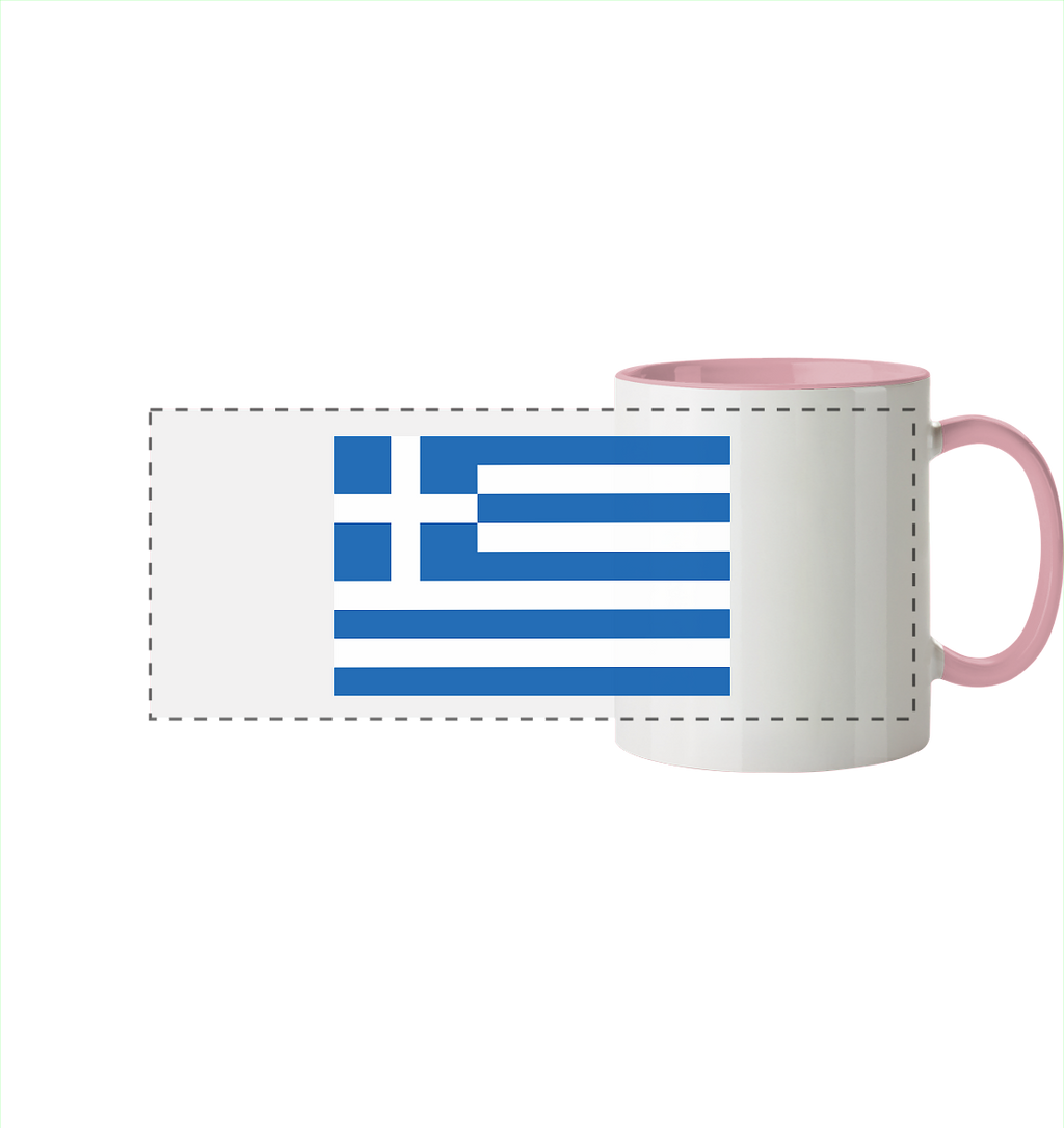 Griechenland Flagge - Panorama Tasse zweifarbig