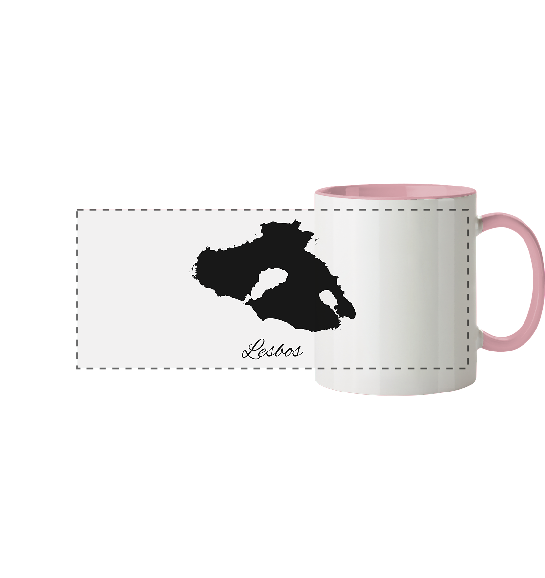 Lesbos Silhouette Griechenland - Panorama Tasse zweifarbig