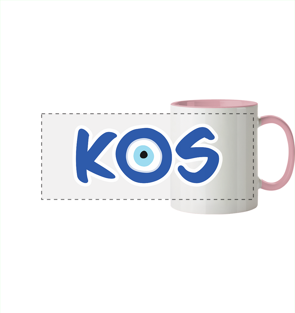 Kos - Mati/Nazar Auge - Panorama Tasse zweifarbig