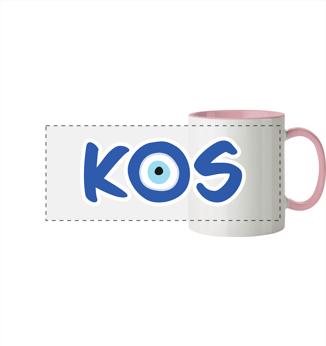 Kos - Mati/Nazar Auge - Panorama Tasse zweifarbig