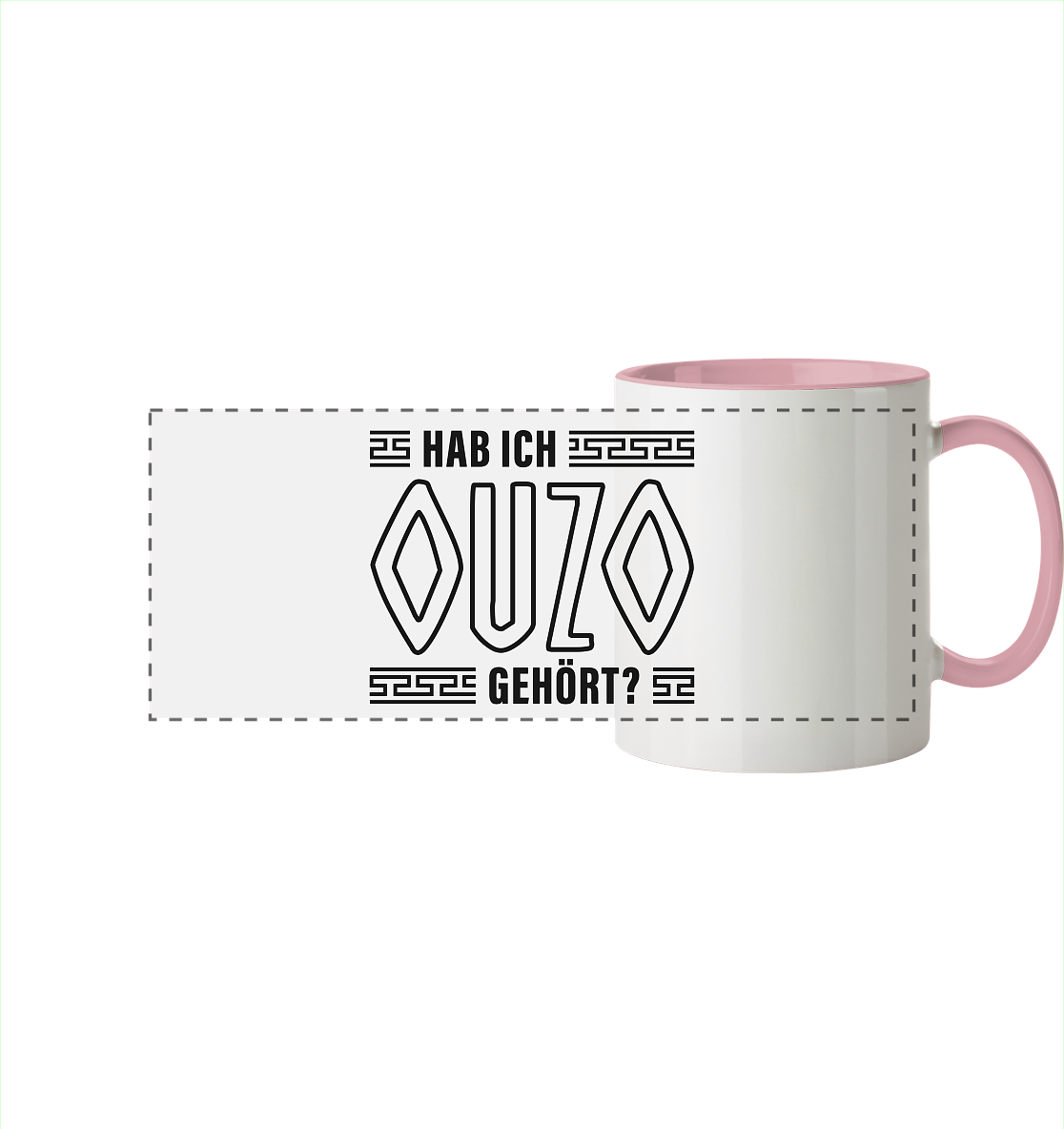 Hab ich Ouzo gehört? - Panorama Tasse zweifarbig