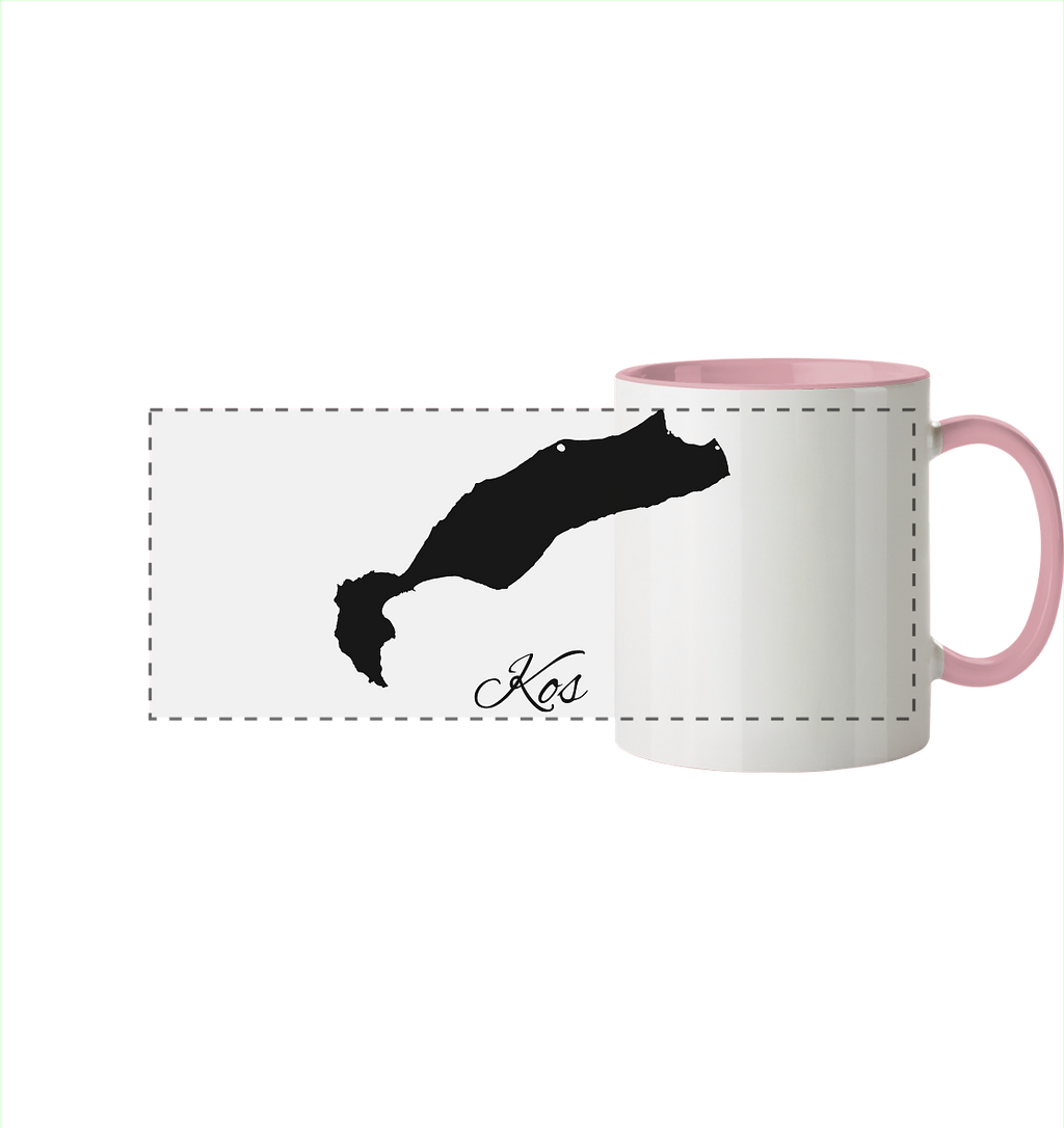 Kos Silhouette Griechenland - Panorama Tasse zweifarbig