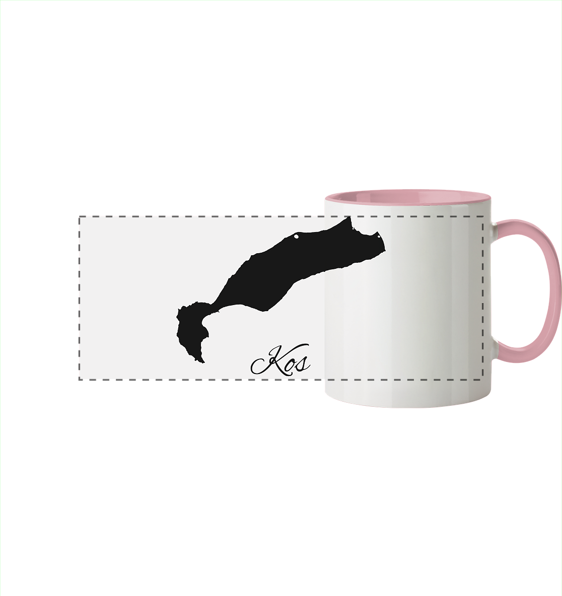 Kos Silhouette Griechenland - Panorama Tasse zweifarbig