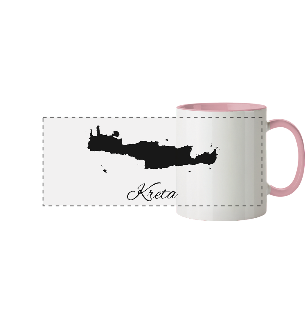 Kreta Silhouette Griechenland - Panorama Tasse zweifarbig