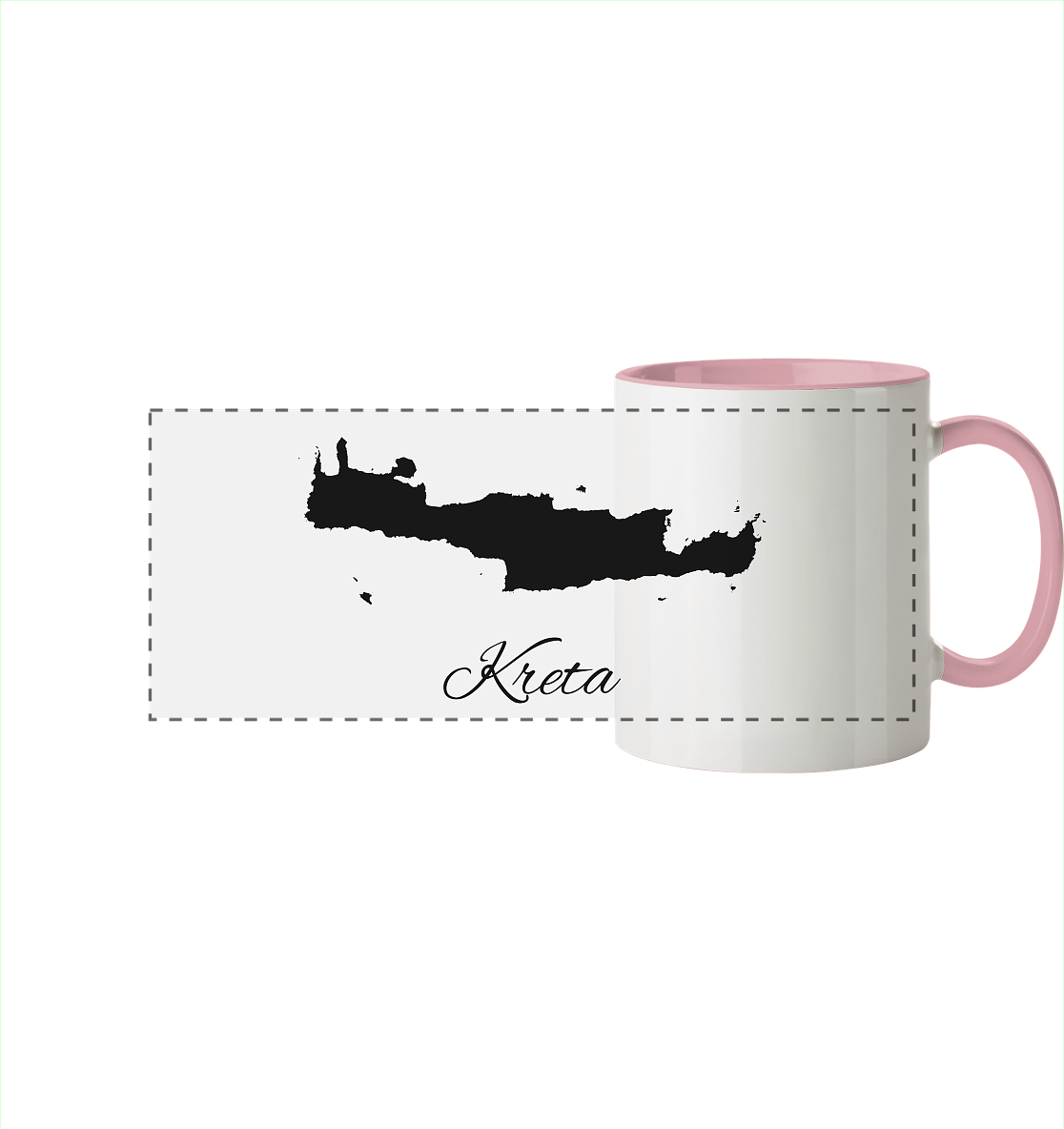 Kreta Silhouette Griechenland - Panorama Tasse zweifarbig