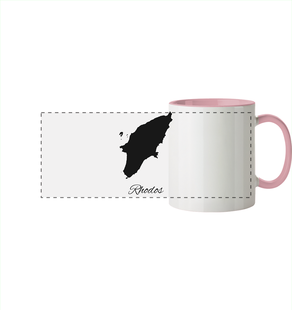 Rhodos Silhouette Griechenland - Panorama Tasse zweifarbig