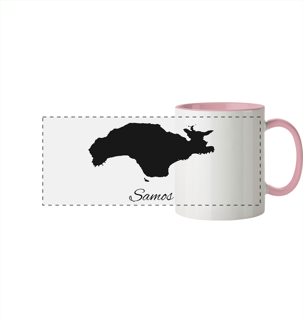 Samos Silhouette Griechenland - Panorama Tasse zweifarbig