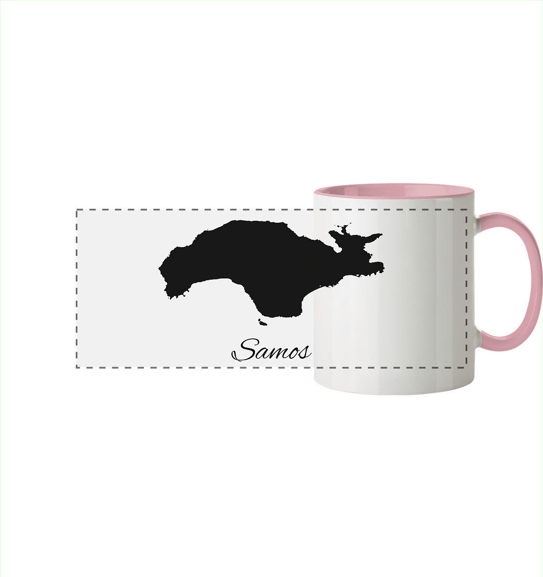 Samos Silhouette Griechenland - Panorama Tasse zweifarbig