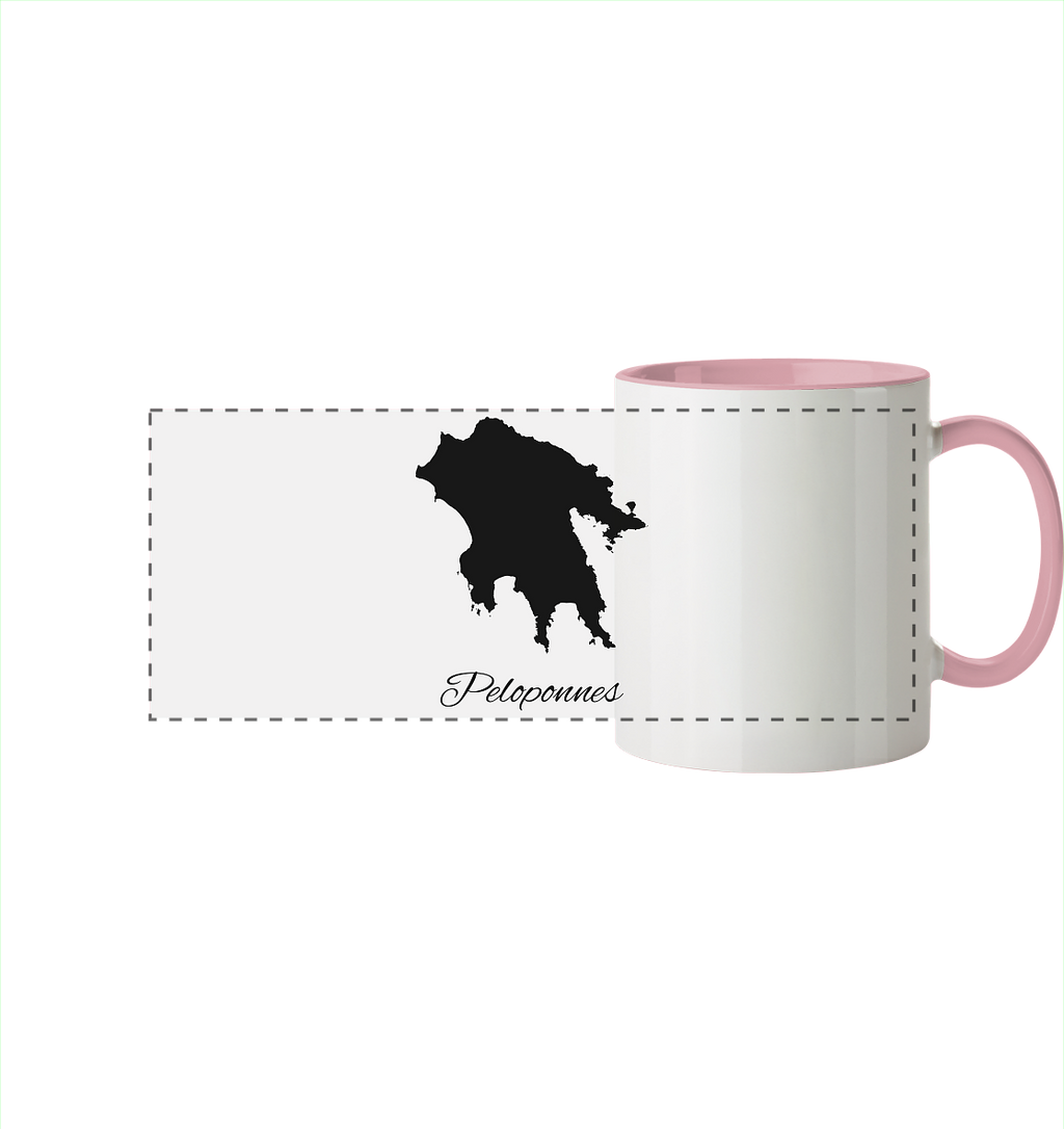Peloponnes Silhouette Griechenland - Panorama Tasse zweifarbig