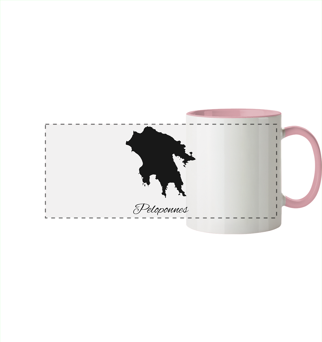Peloponnes Silhouette Griechenland - Panorama Tasse zweifarbig