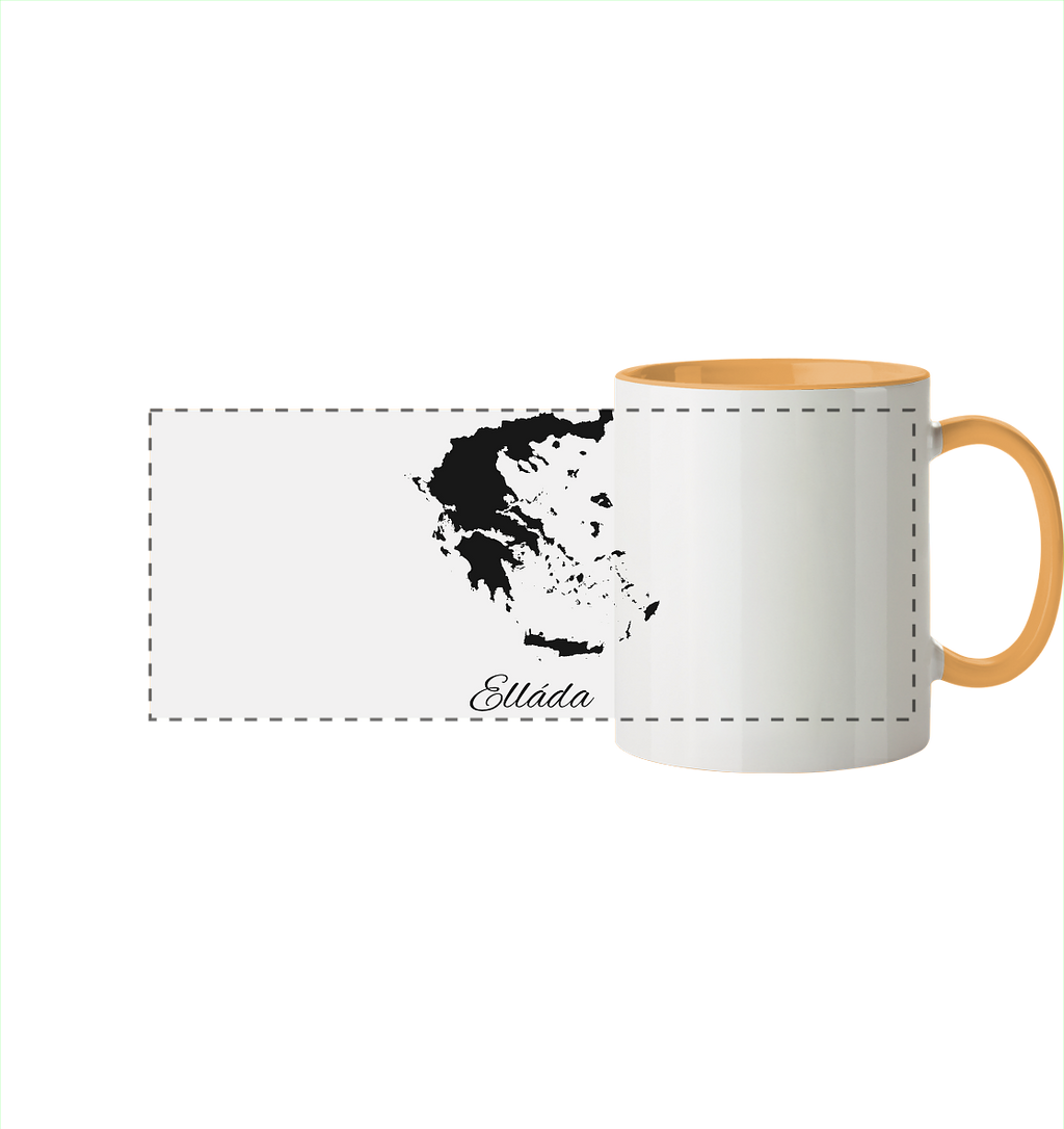 Ellada Silhouette Griechenland - Panorama Tasse zweifarbig