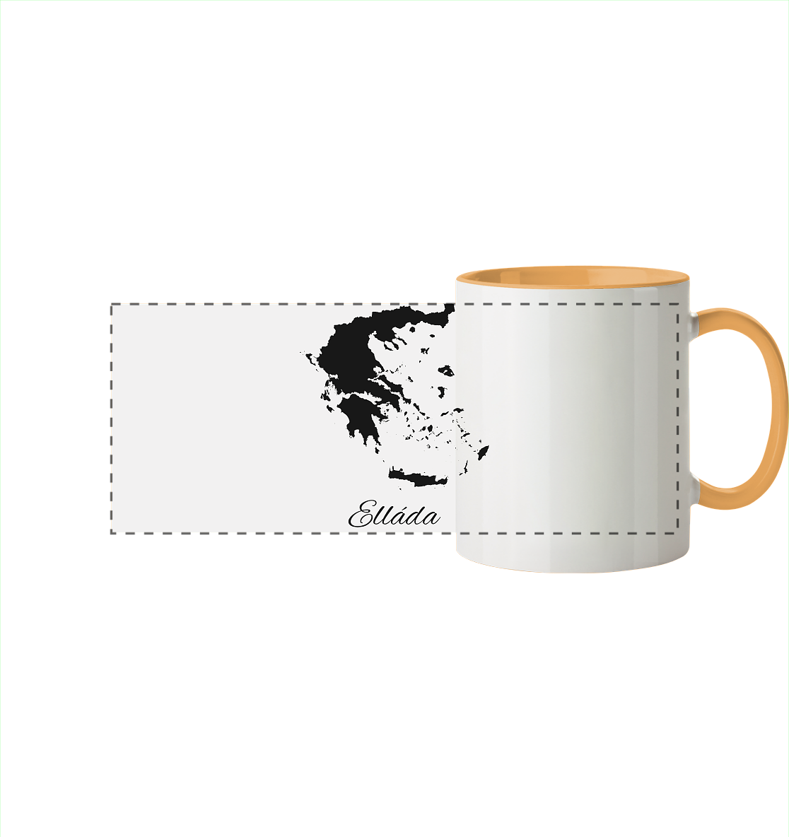 Ellada Silhouette Griechenland - Panorama Tasse zweifarbig