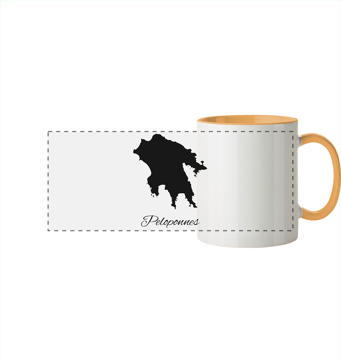Peloponnes Silhouette Griechenland - Panorama Tasse zweifarbig