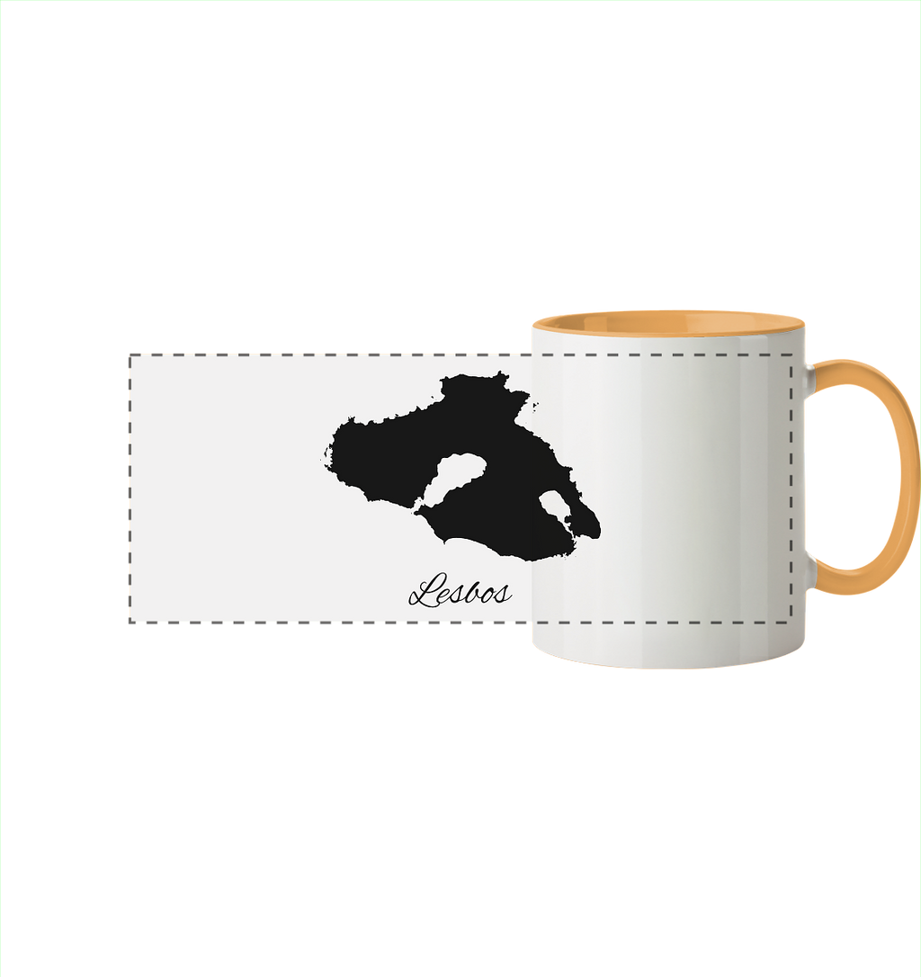 Lesbos Silhouette Griechenland - Panorama Tasse zweifarbig