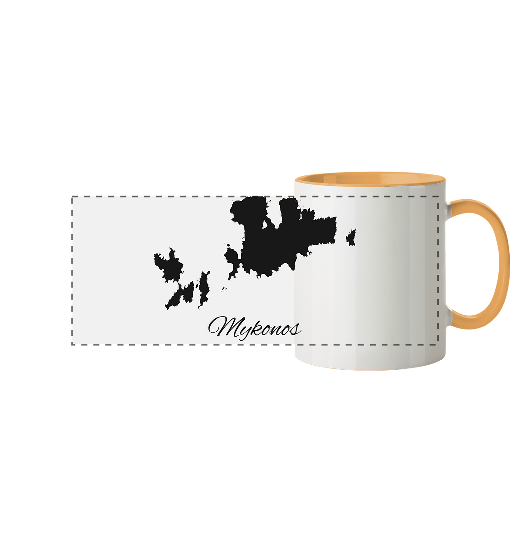Mykonos Silhouette Griechenland - Panorama Tasse zweifarbig