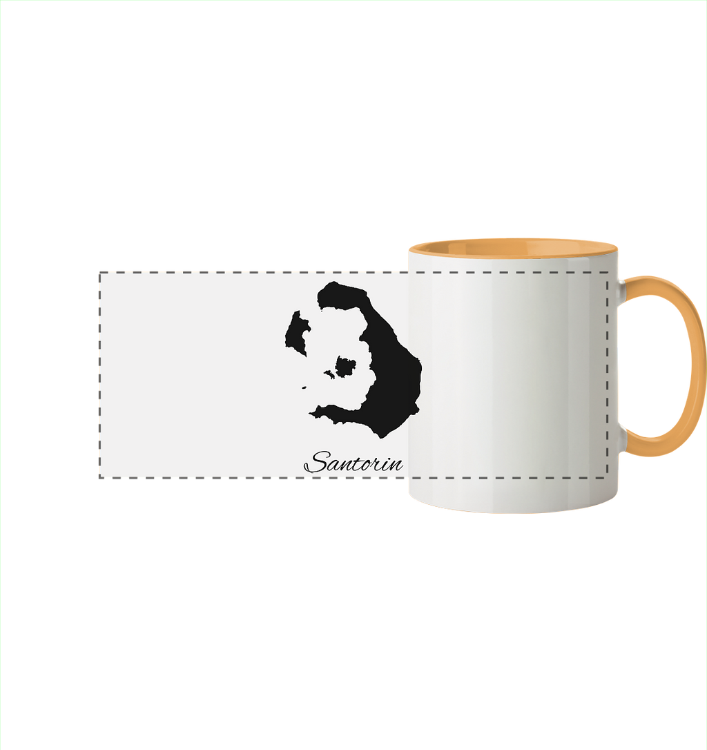 Santorin Silhouette Griechenland - Panorama Tasse zweifarbig