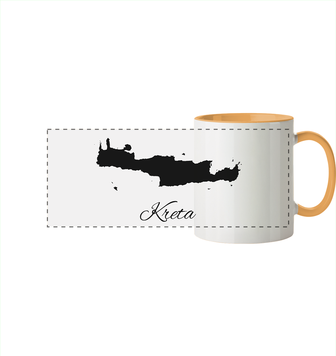 Kreta Silhouette Griechenland - Panorama Tasse zweifarbig