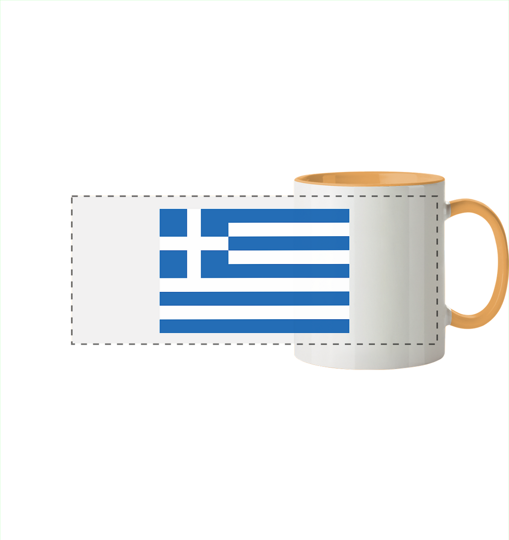 Griechenland Flagge - Panorama Tasse zweifarbig