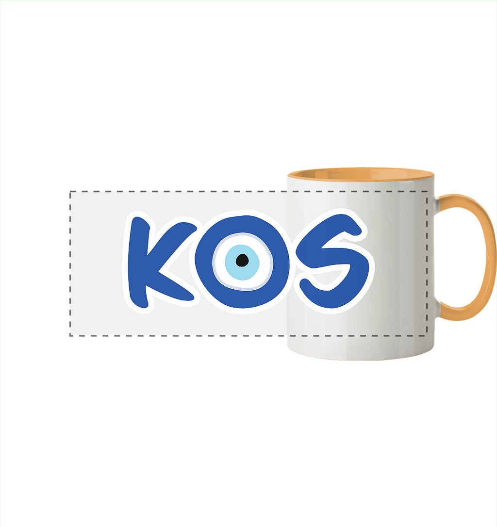 Kos - Mati/Nazar Auge - Panorama Tasse zweifarbig