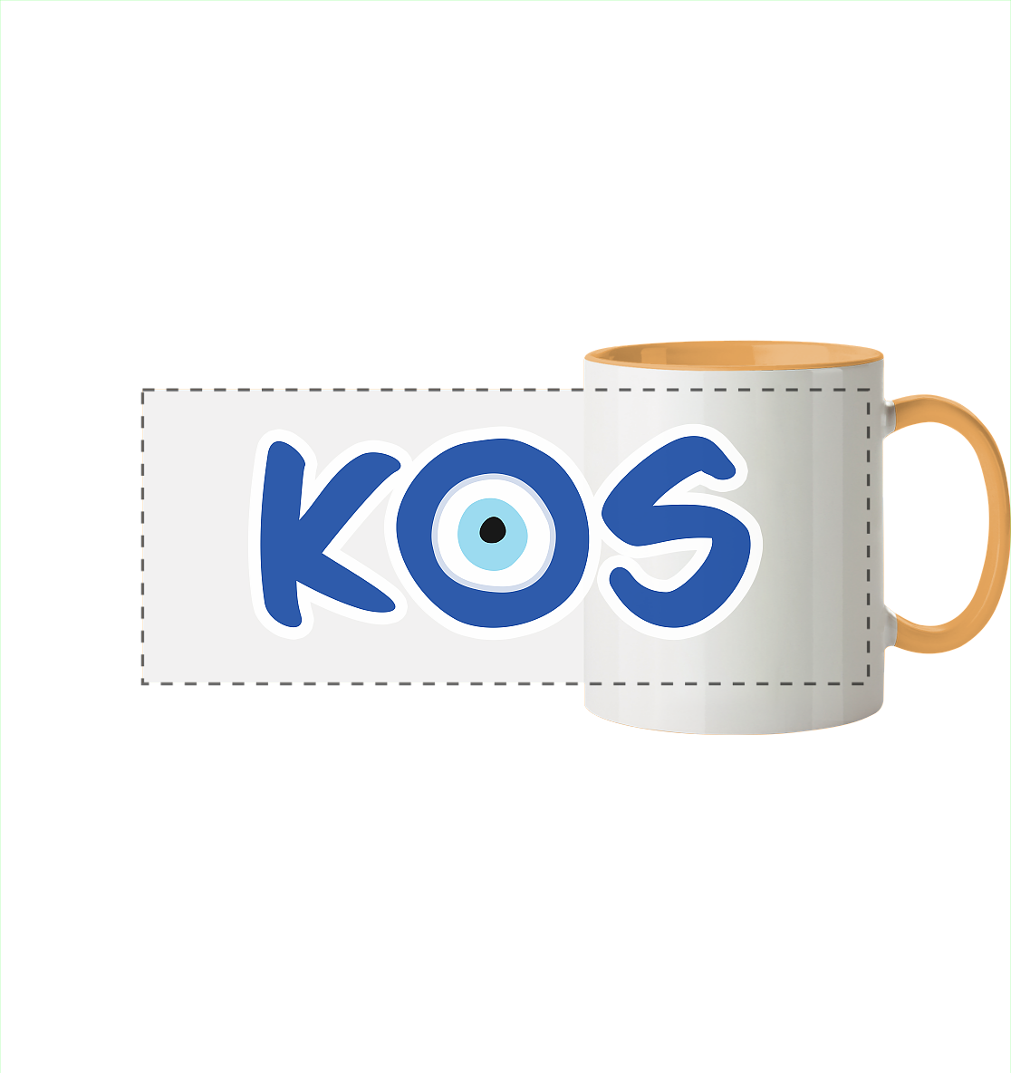 Kos - Mati/Nazar Auge - Panorama Tasse zweifarbig