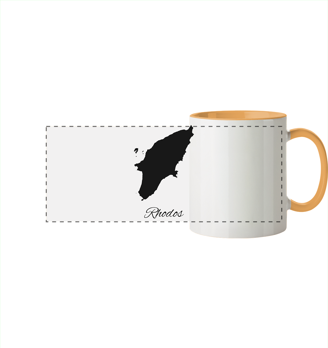 Rhodos Silhouette Griechenland - Panorama Tasse zweifarbig