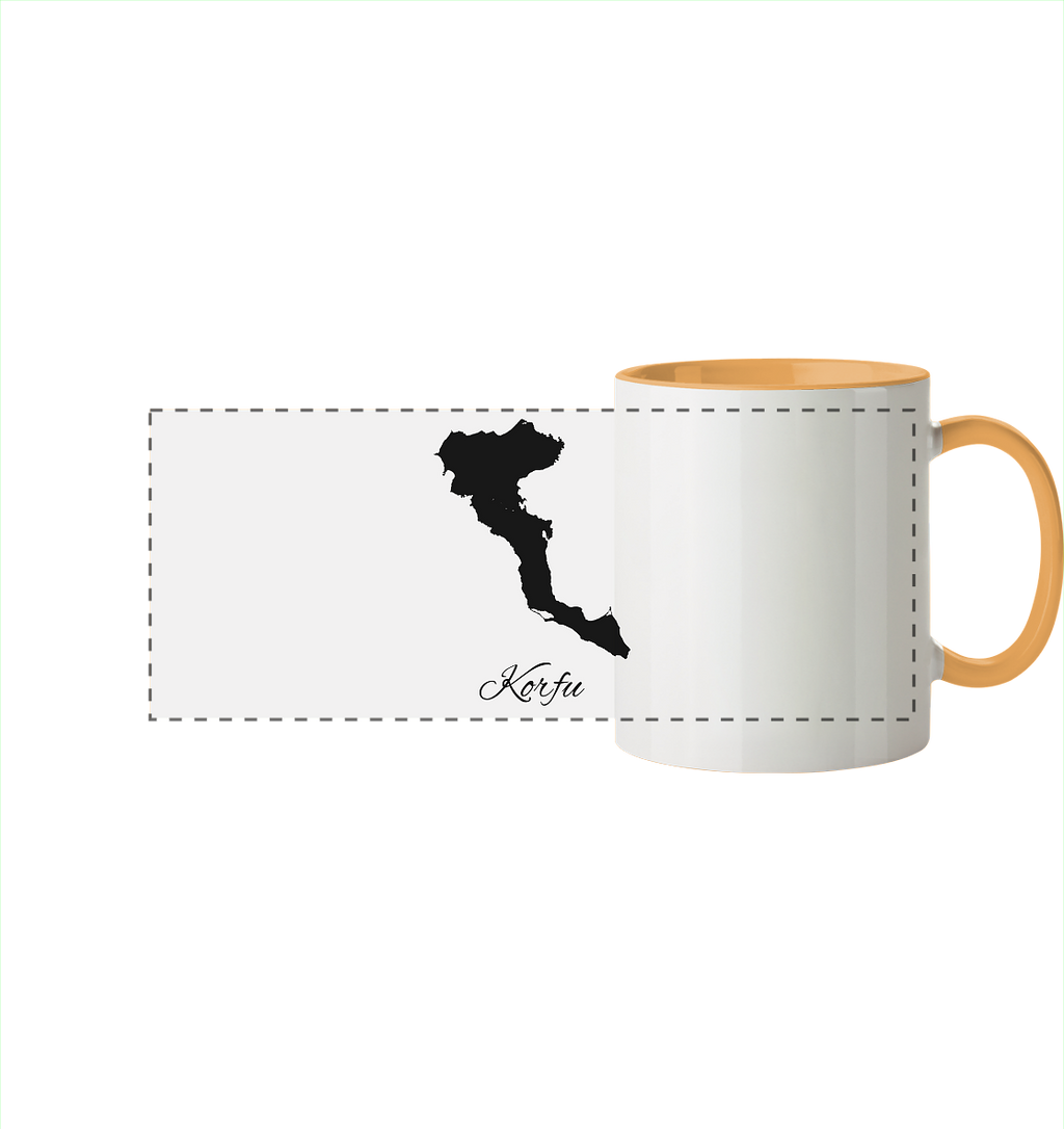 Korfu Silhouette Griechenland - Panorama Tasse zweifarbig
