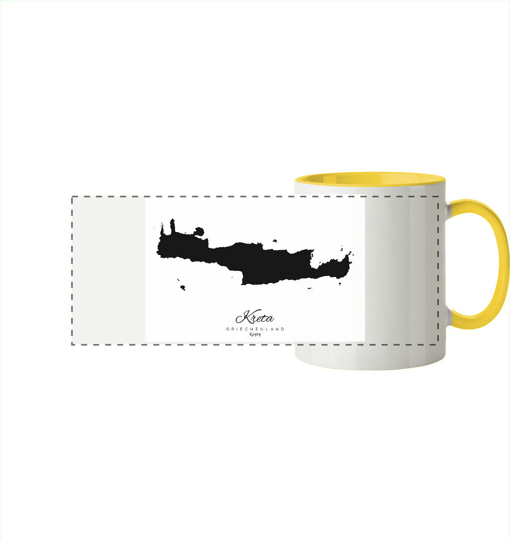 Kreta Silhouette Griechenland - Panorama Tasse zweifarbig