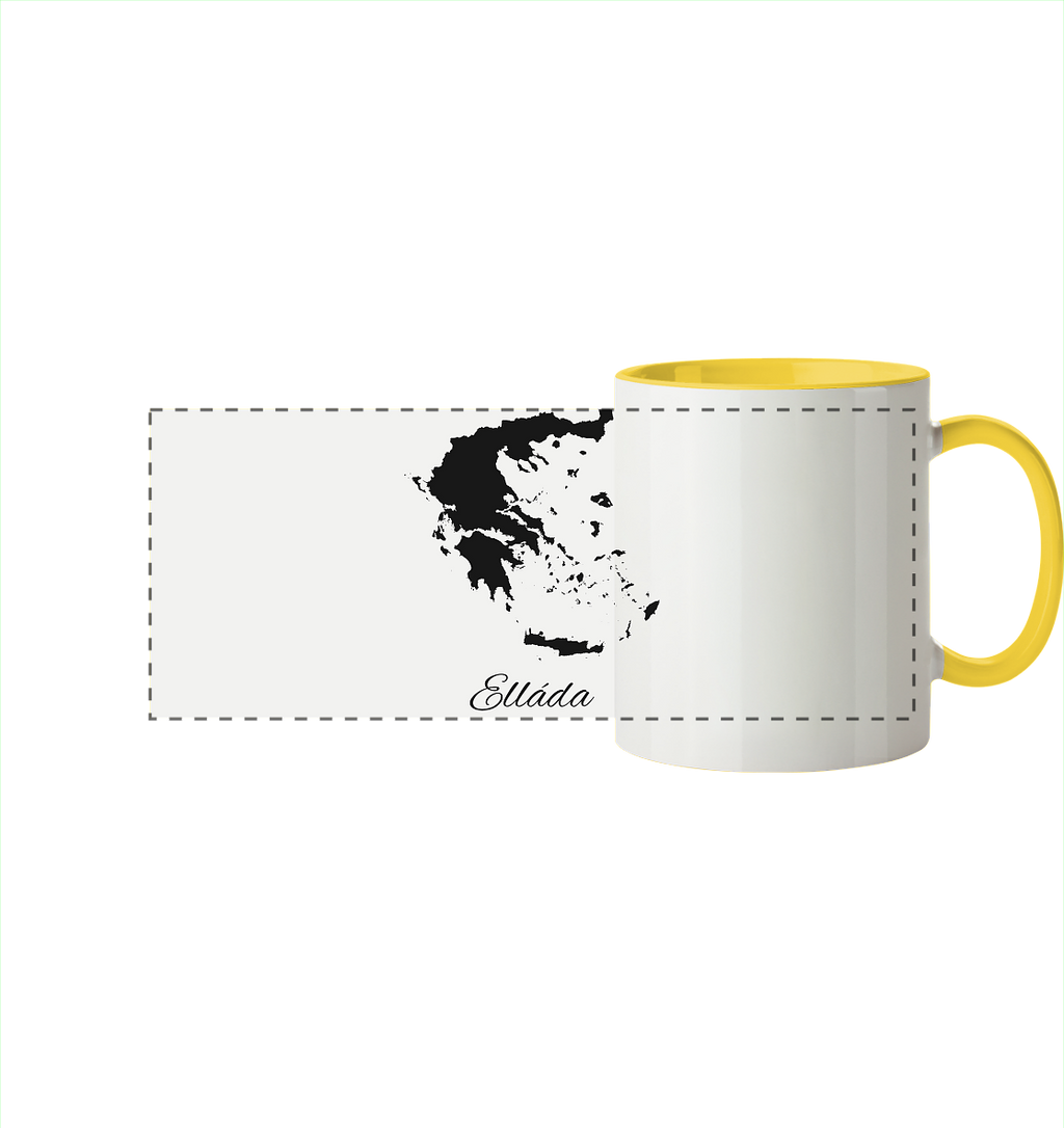 Ellada Silhouette Griechenland - Panorama Tasse zweifarbig