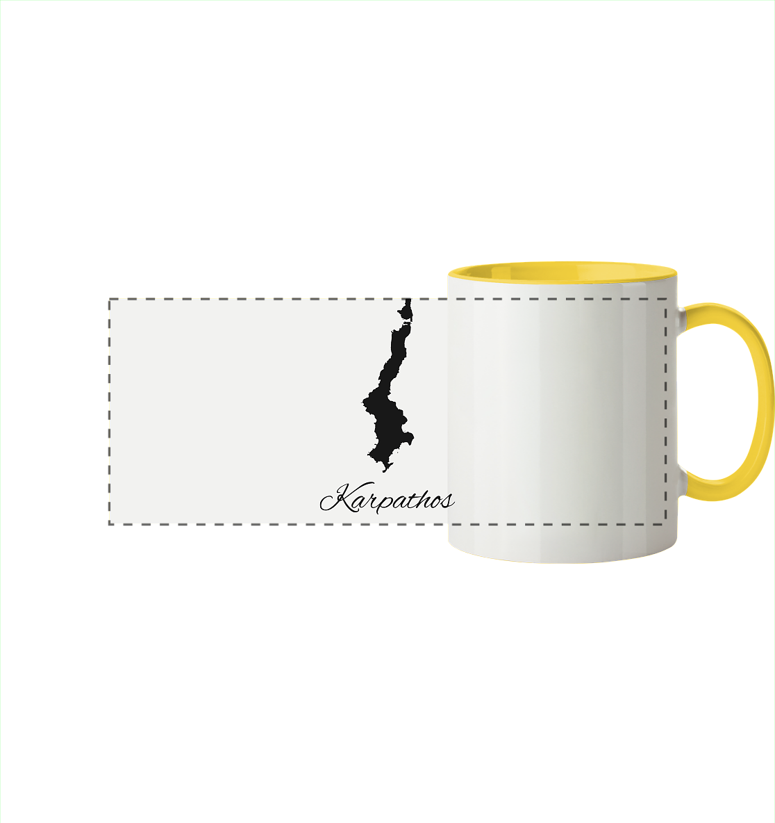 Karpathos Silhouette Griechenland - Panorama Tasse zweifarbig
