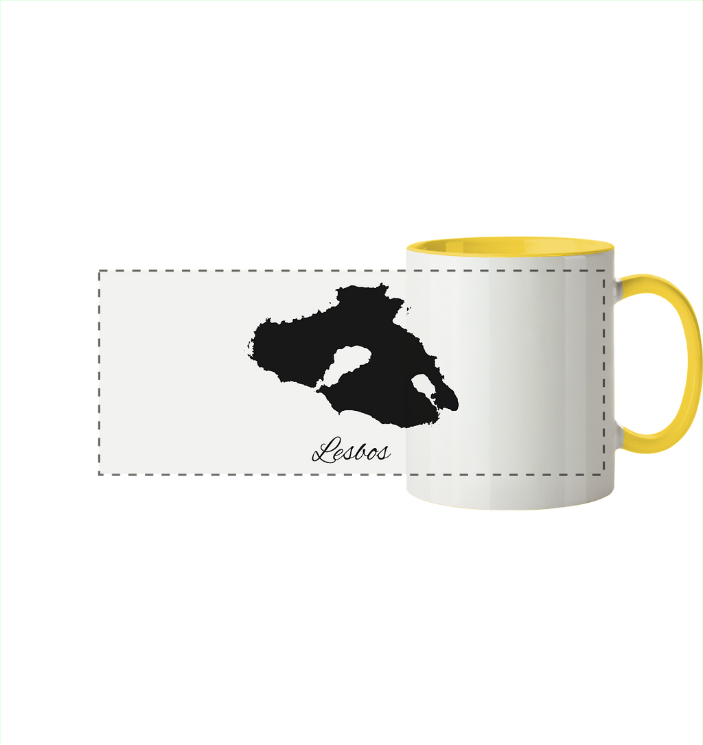 Lesbos Silhouette Griechenland - Panorama Tasse zweifarbig