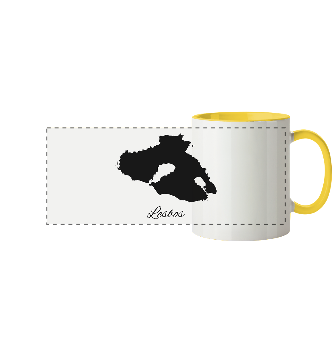 Lesbos Silhouette Griechenland - Panorama Tasse zweifarbig