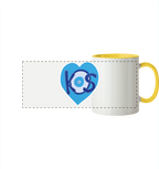 Kos - Blaues Herz - Panorama Tasse zweifarbig