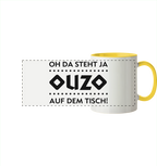 Oh da steht ja Ouzo auf dem Tisch - Panorama Tasse zweifarbig