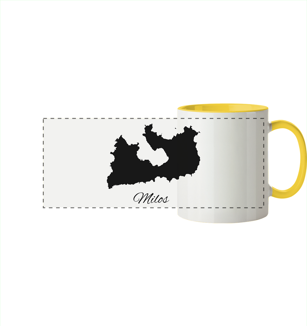 Milos Silhouette Griechenland - Panorama Tasse zweifarbig