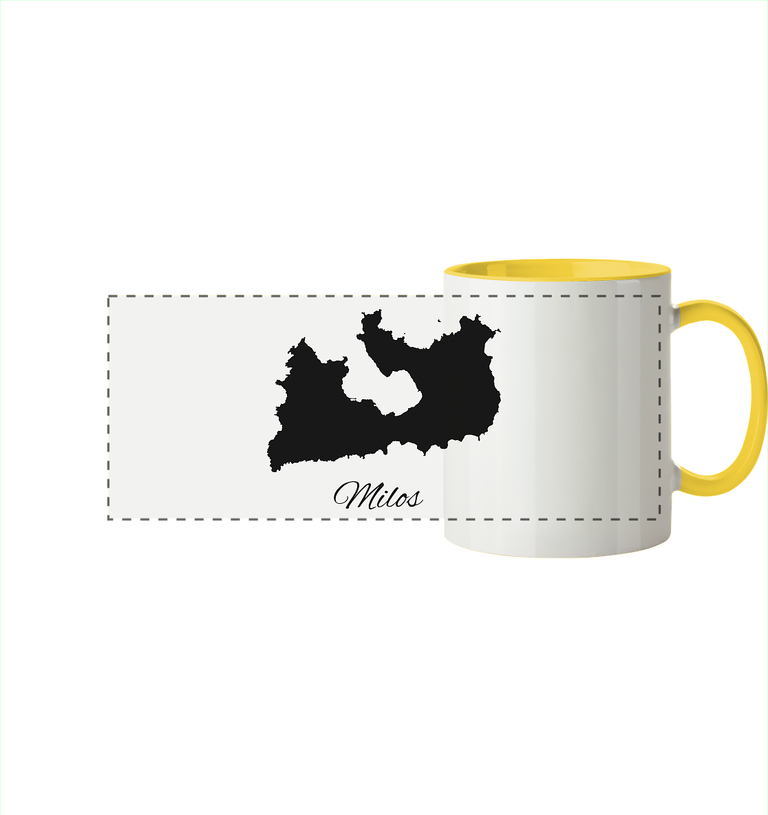 Milos Silhouette Griechenland - Panorama Tasse zweifarbig