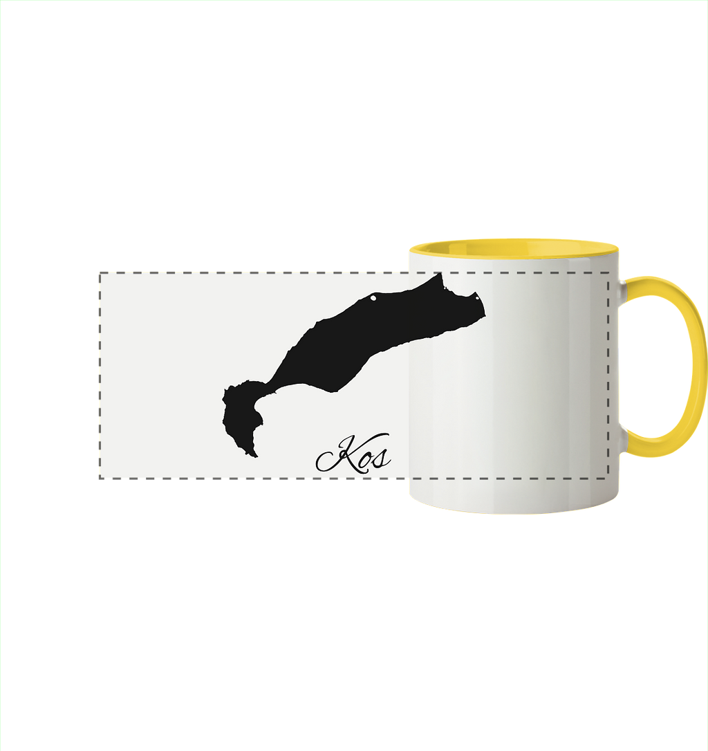 Kos Silhouette Griechenland - Panorama Tasse zweifarbig