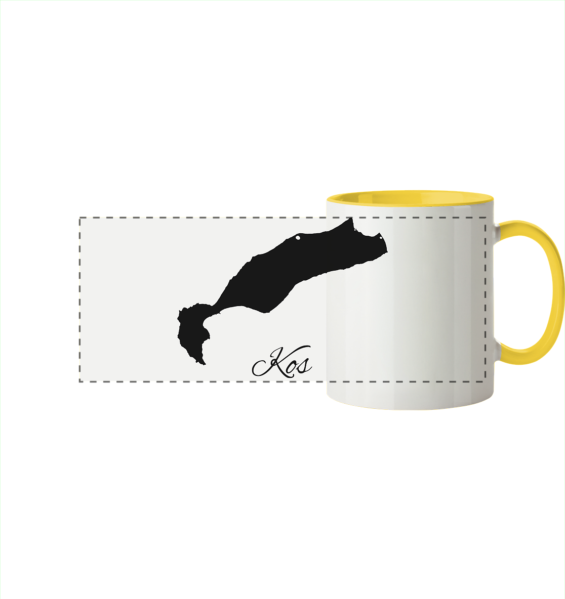 Kos Silhouette Griechenland - Panorama Tasse zweifarbig