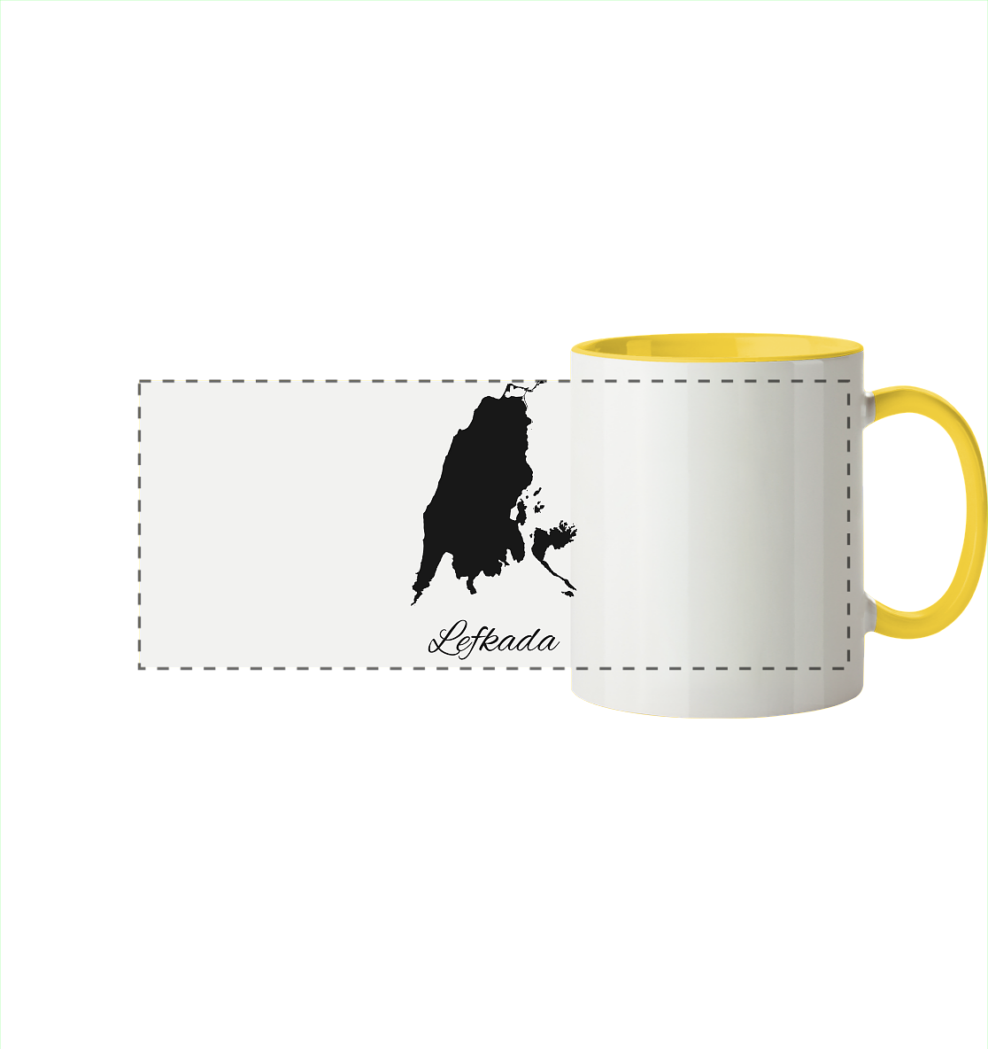 Lefkada Silhouette Griechenland - Panorama Tasse zweifarbig