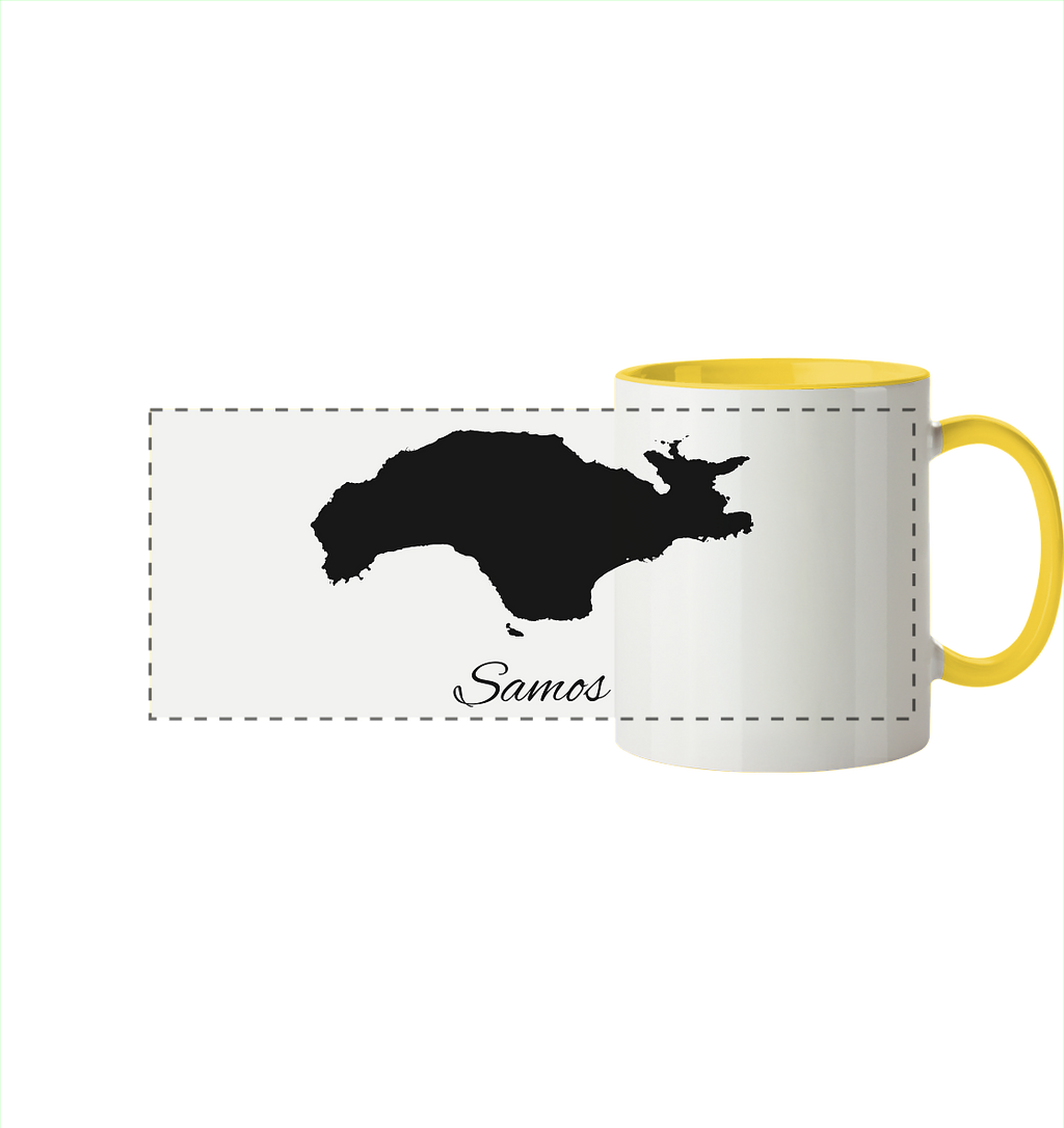 Samos Silhouette Griechenland - Panorama Tasse zweifarbig