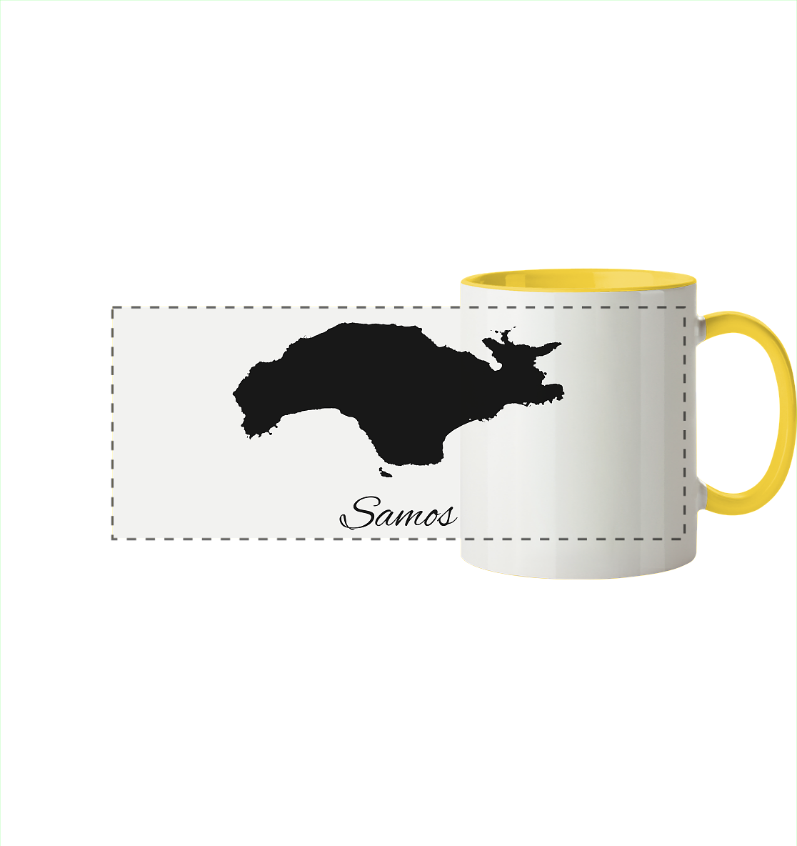 Samos Silhouette Griechenland - Panorama Tasse zweifarbig