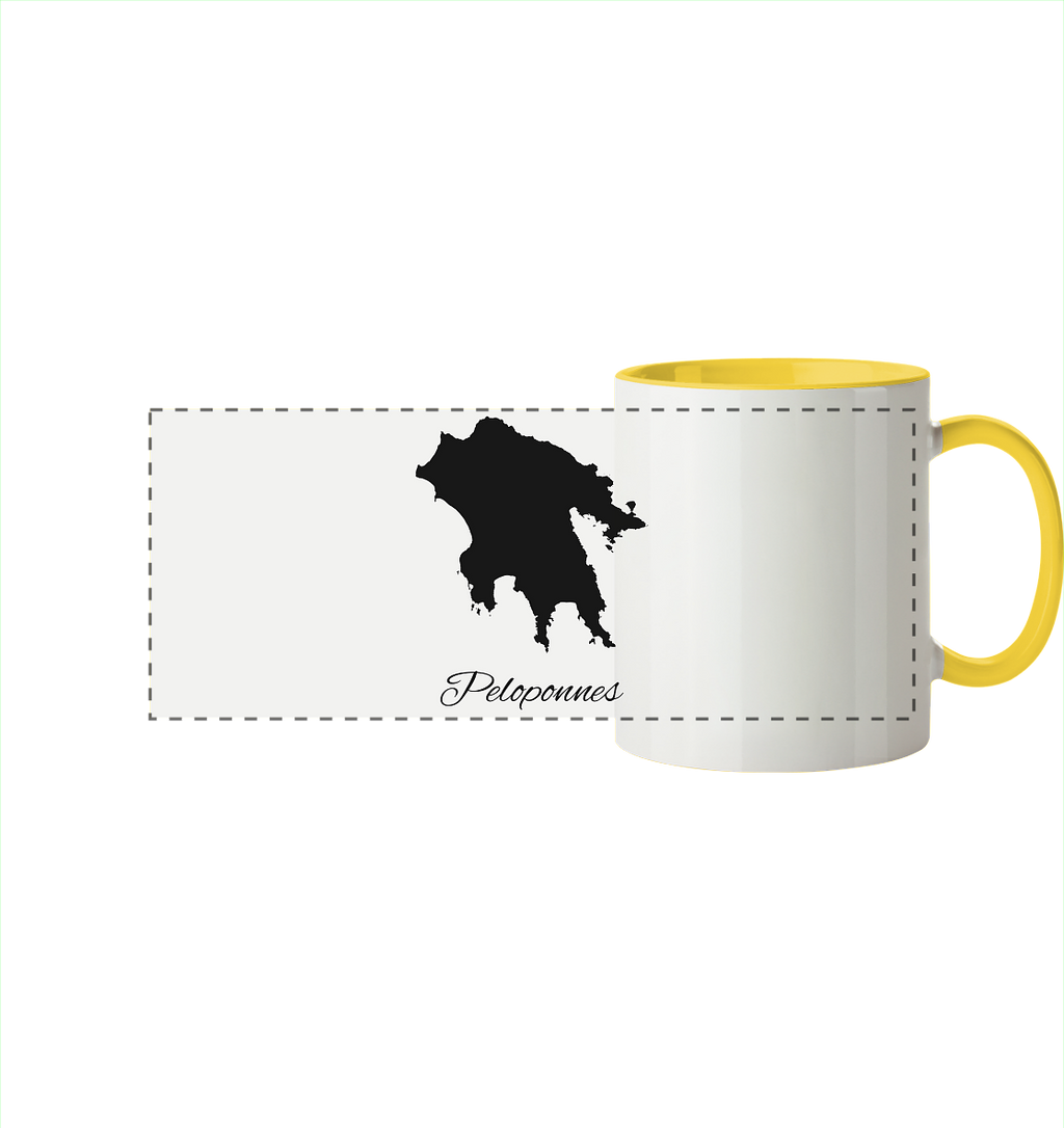 Peloponnes Silhouette Griechenland - Panorama Tasse zweifarbig