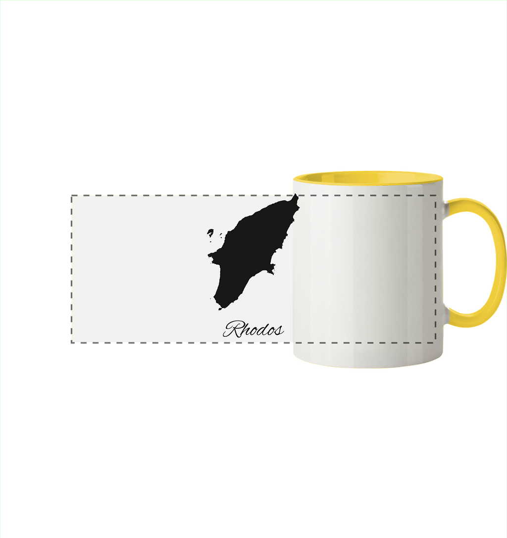 Rhodos Silhouette Griechenland - Panorama Tasse zweifarbig