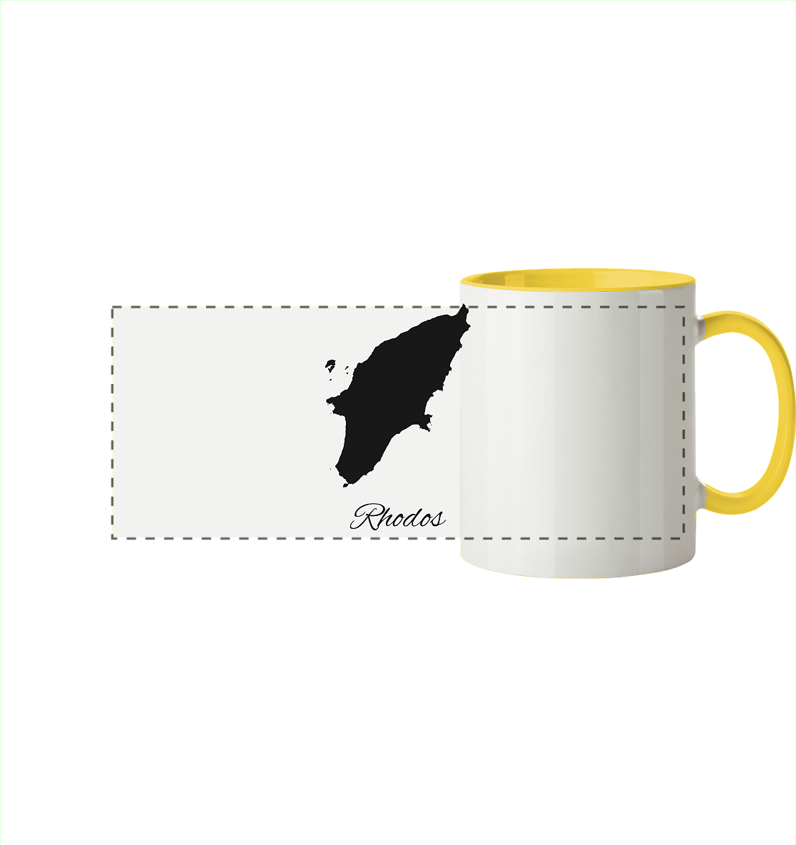 Rhodos Silhouette Griechenland - Panorama Tasse zweifarbig