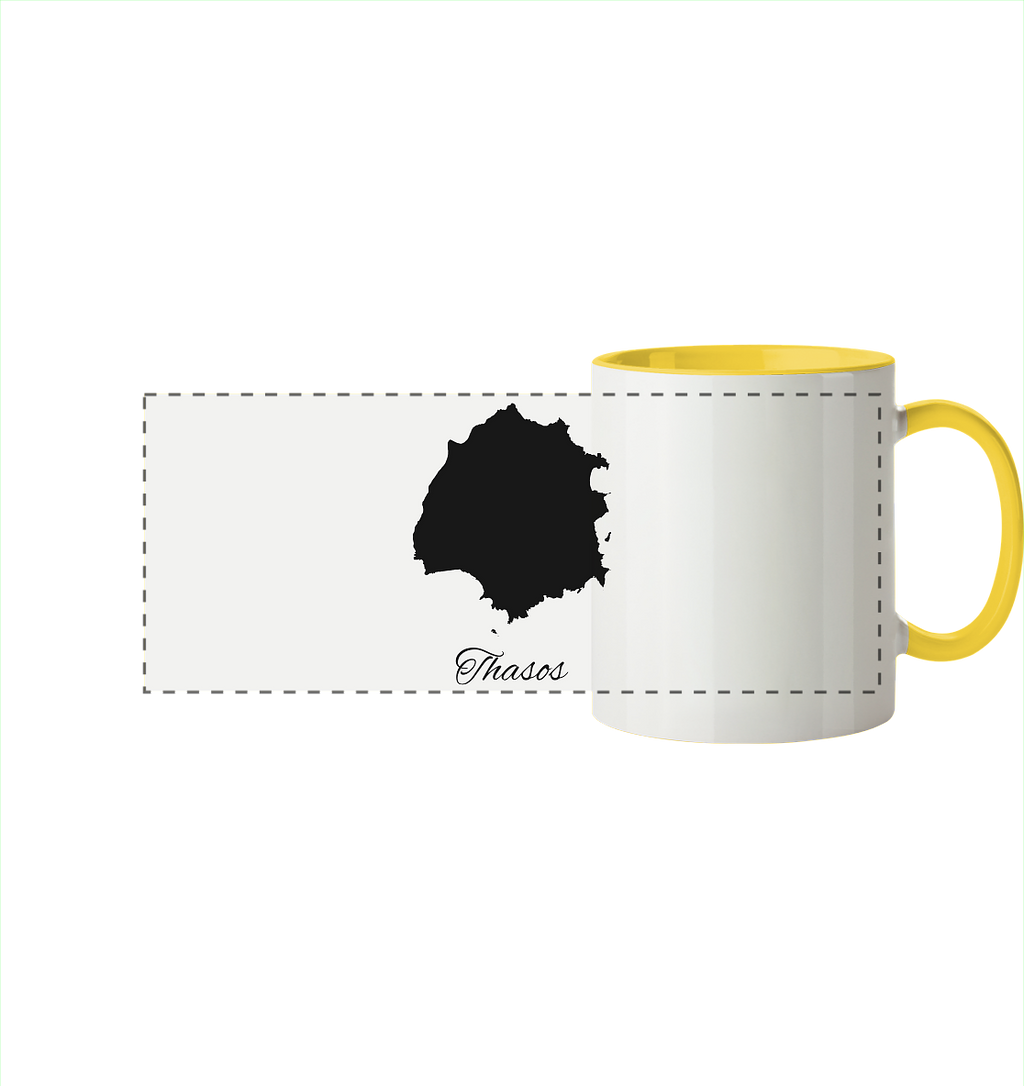 Thasos Silhouette Griechenland - Panorama Tasse zweifarbig