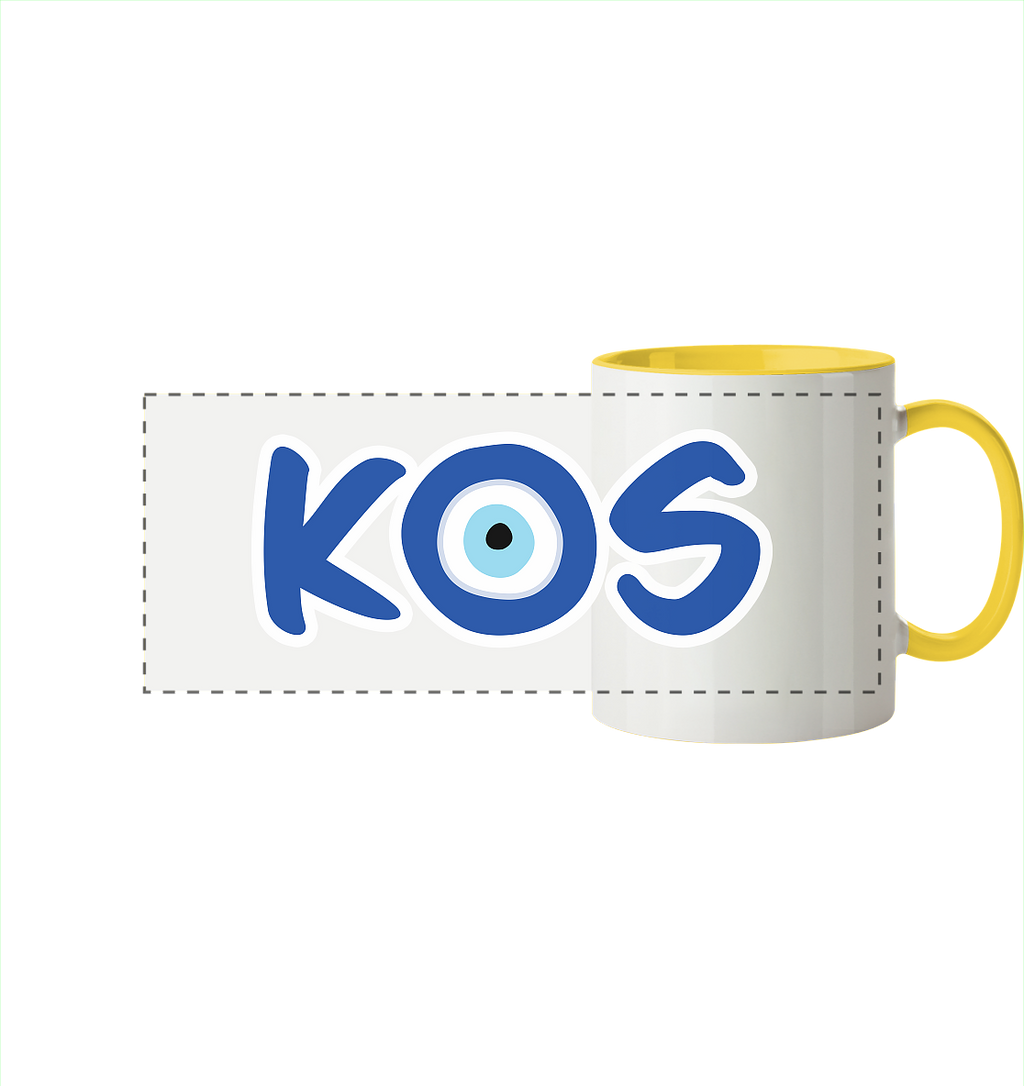 Kos - Mati/Nazar Auge - Panorama Tasse zweifarbig