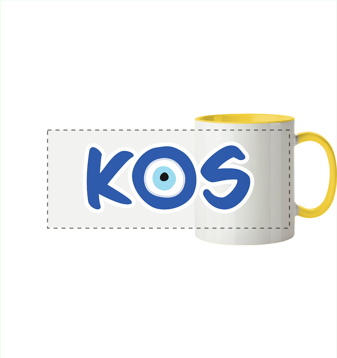 Kos - Mati/Nazar Auge - Panorama Tasse zweifarbig